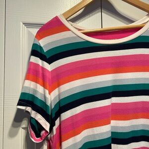 Torrid Multicolor Striped Short Sleeve Tee